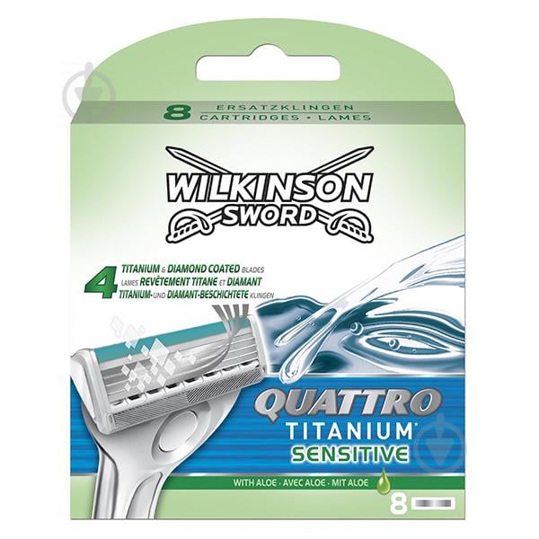 Змінні касети для гоління Wilkinson Sword Quattro Titanium Sensitiv - 8 шт (1012) - фото 1