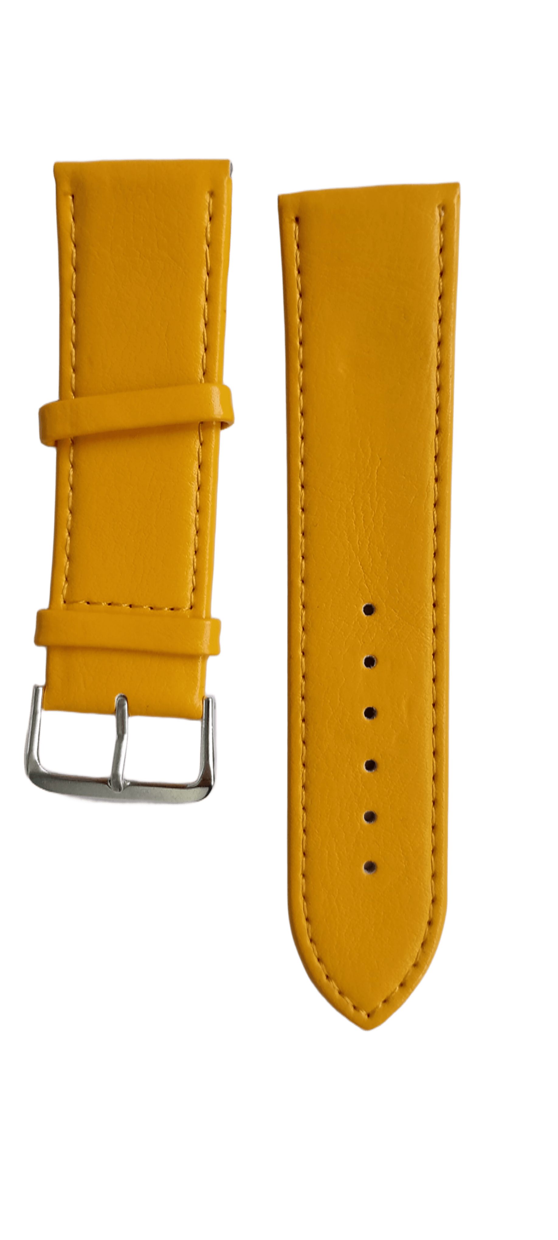 Ремешок для часов кожезаменитель гладкий24х170 мм Желтый (2456К)