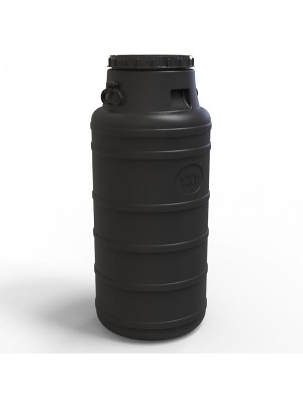 Бидон технический Евро Пласт пластиковый 120 л Черный (16313)