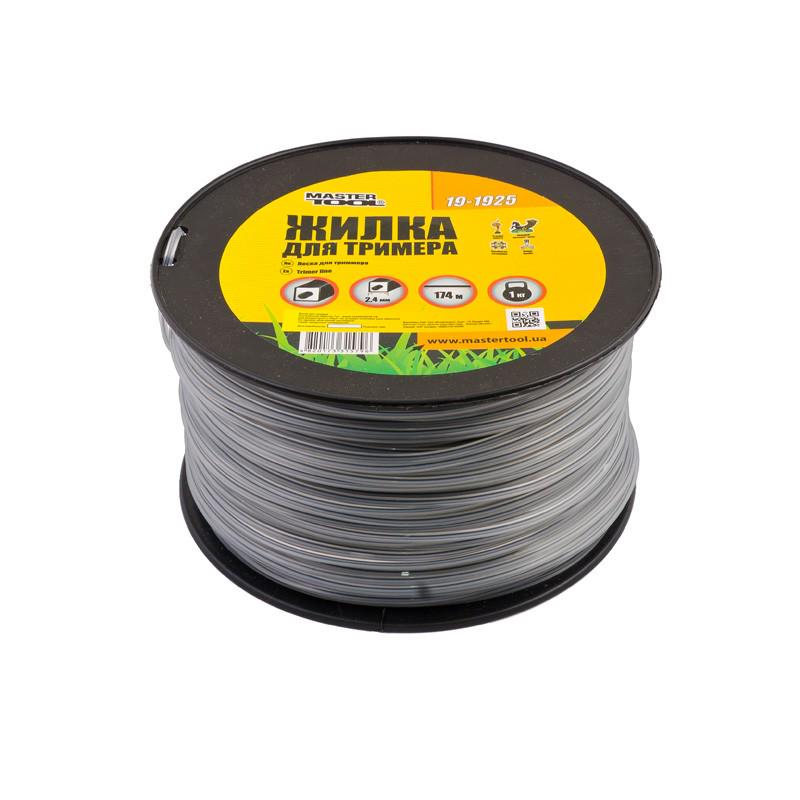 Жилка для тримера Mastertool Квадрат армована 2,40 мм 174 м 1 кг (19-1925)