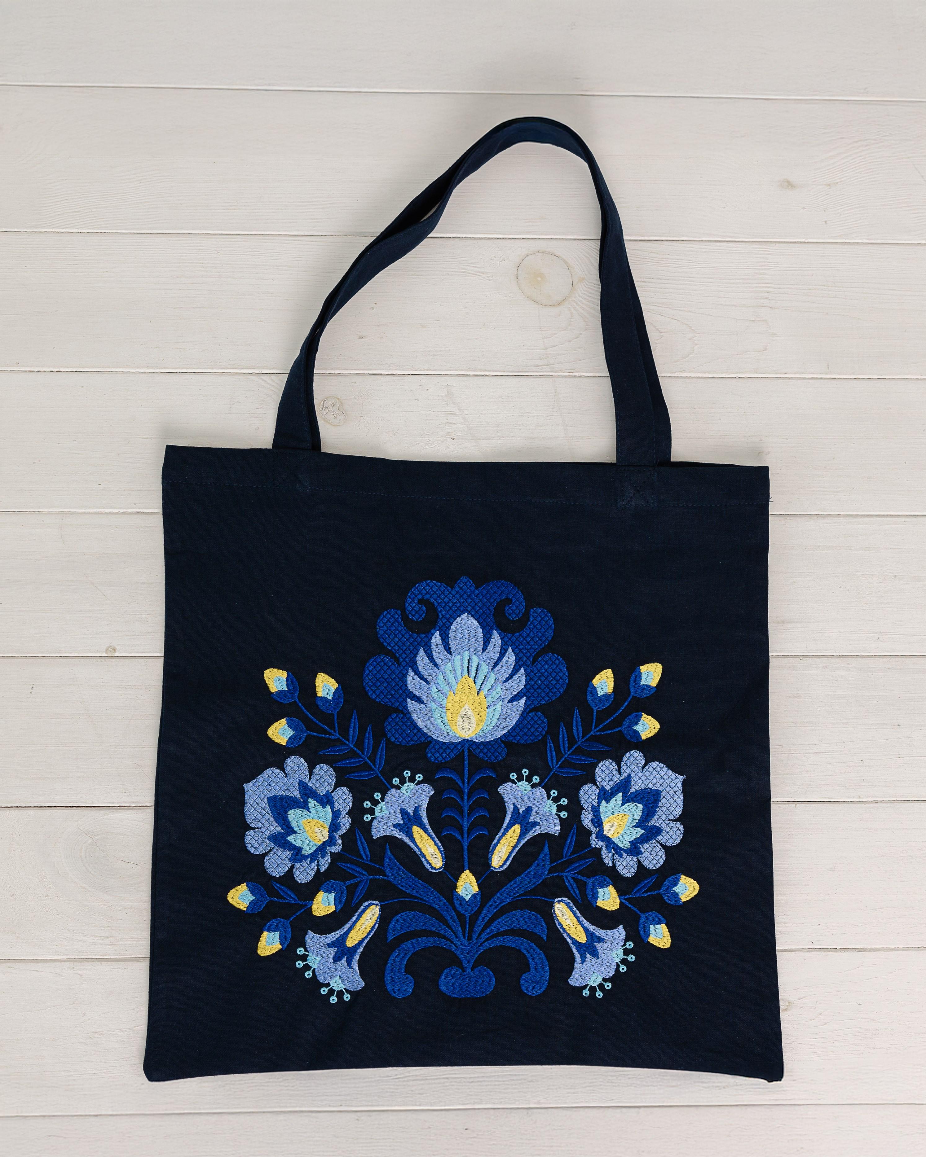 Шопер з вишивкою Квіткова казка Чорний (0002392)