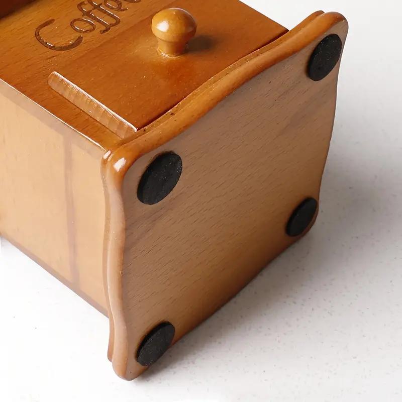 Кофемолка ручная с деревянным ящиком и регулировкой степени помола в винтажном стиле с керамическими жерновами (780500) - фото 7