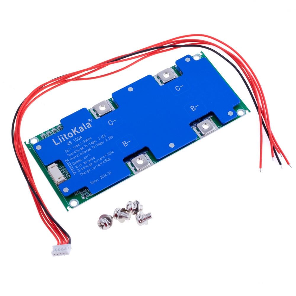 Контроллер BMS 100A LiitoKala 12V 4S для АКБ LiFePO4 плата защиты с балансировкой (00-00029305)
