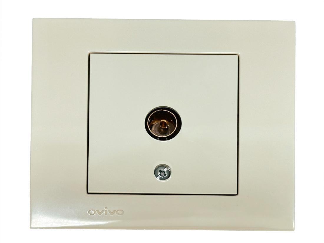 Розетка проходная телевизионная Ovivo Grano Кремовый