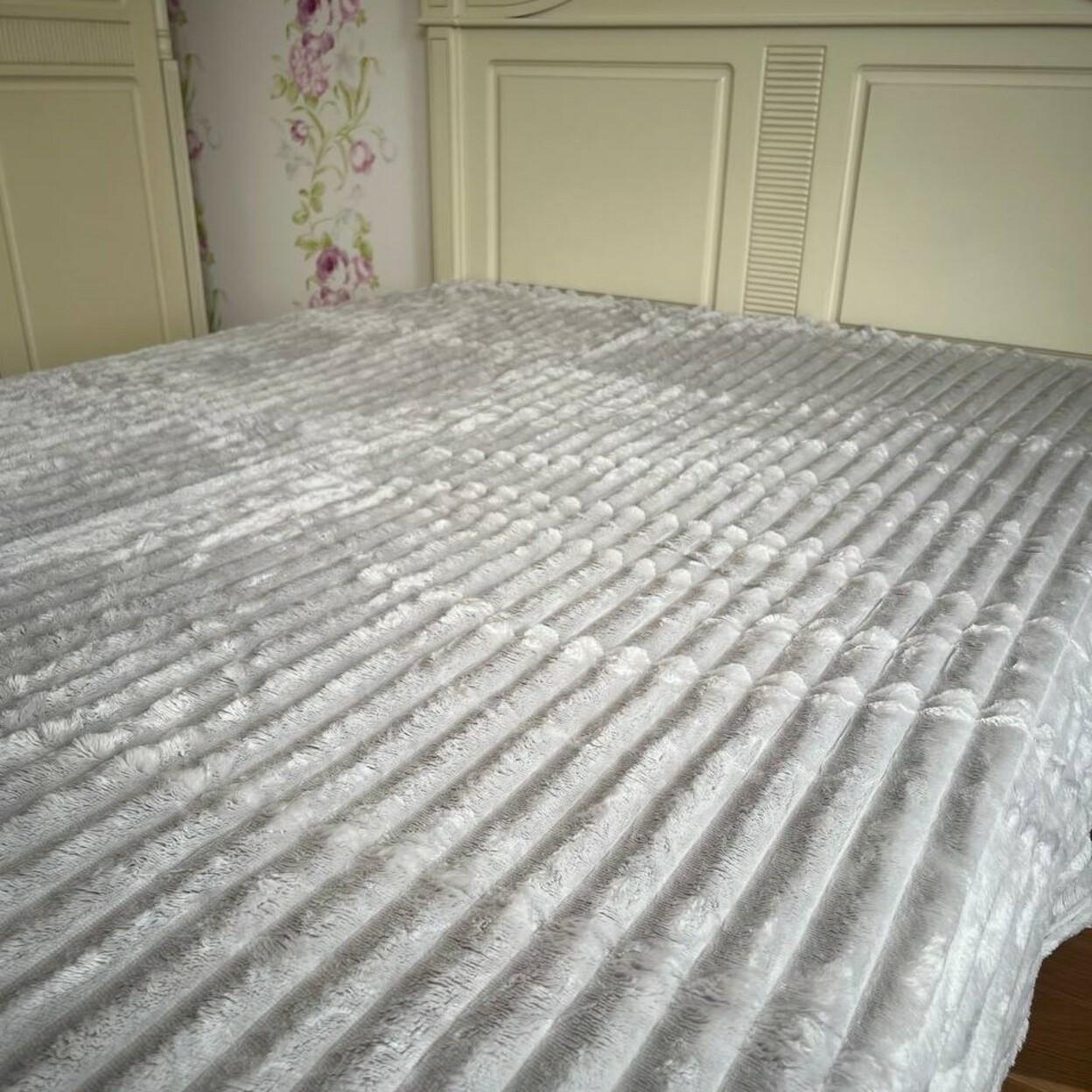 Плед-покривало Шарпей Смужка Home Textiles євро 200х230 см Світло-сірий (2420657666)