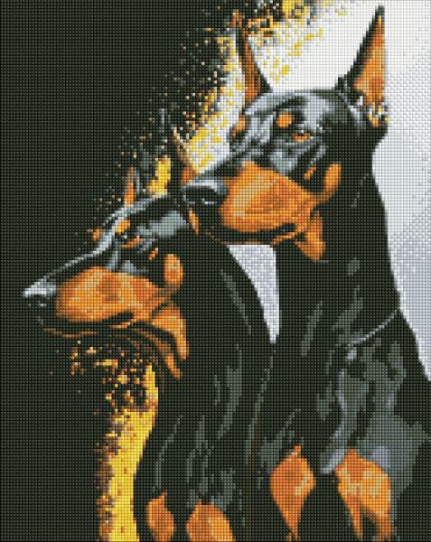 Алмазная мозаика Идейка Верные доберманы 40x50 см (Id-AMO7755)