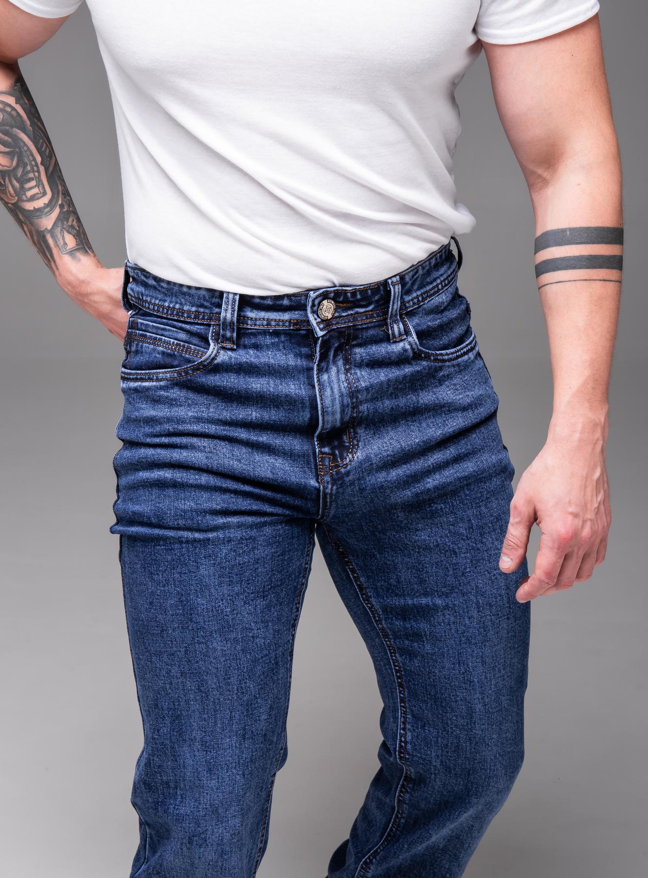 Джинсы мужские WG прямого кроя р. 30 Синий (2399/1) - фото 6