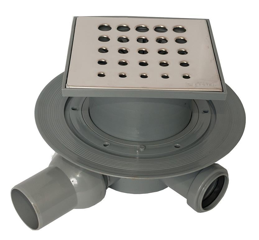 Трап для душа Pestan Confluo Drops-3 горизонтальный 4 подключения 15х15 см (RS-13000042)