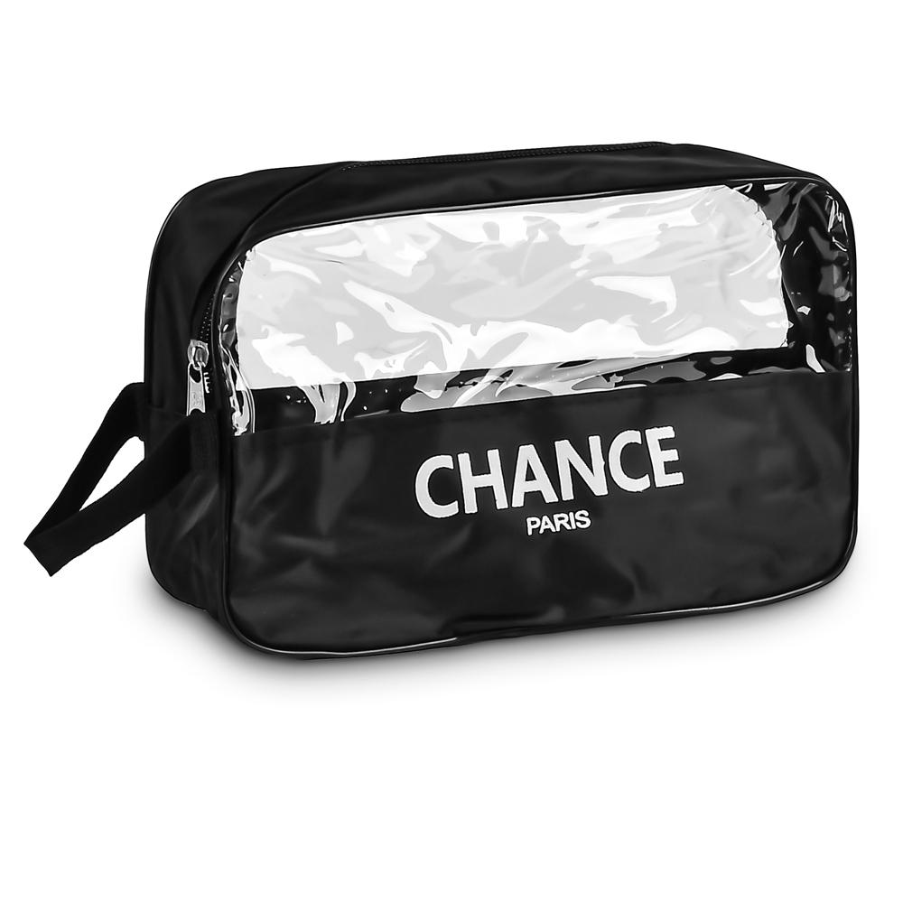 Косметичка дорожня Stenson Chance 22,5 х13,5х9 см Прозорий/Чорний (R33410)