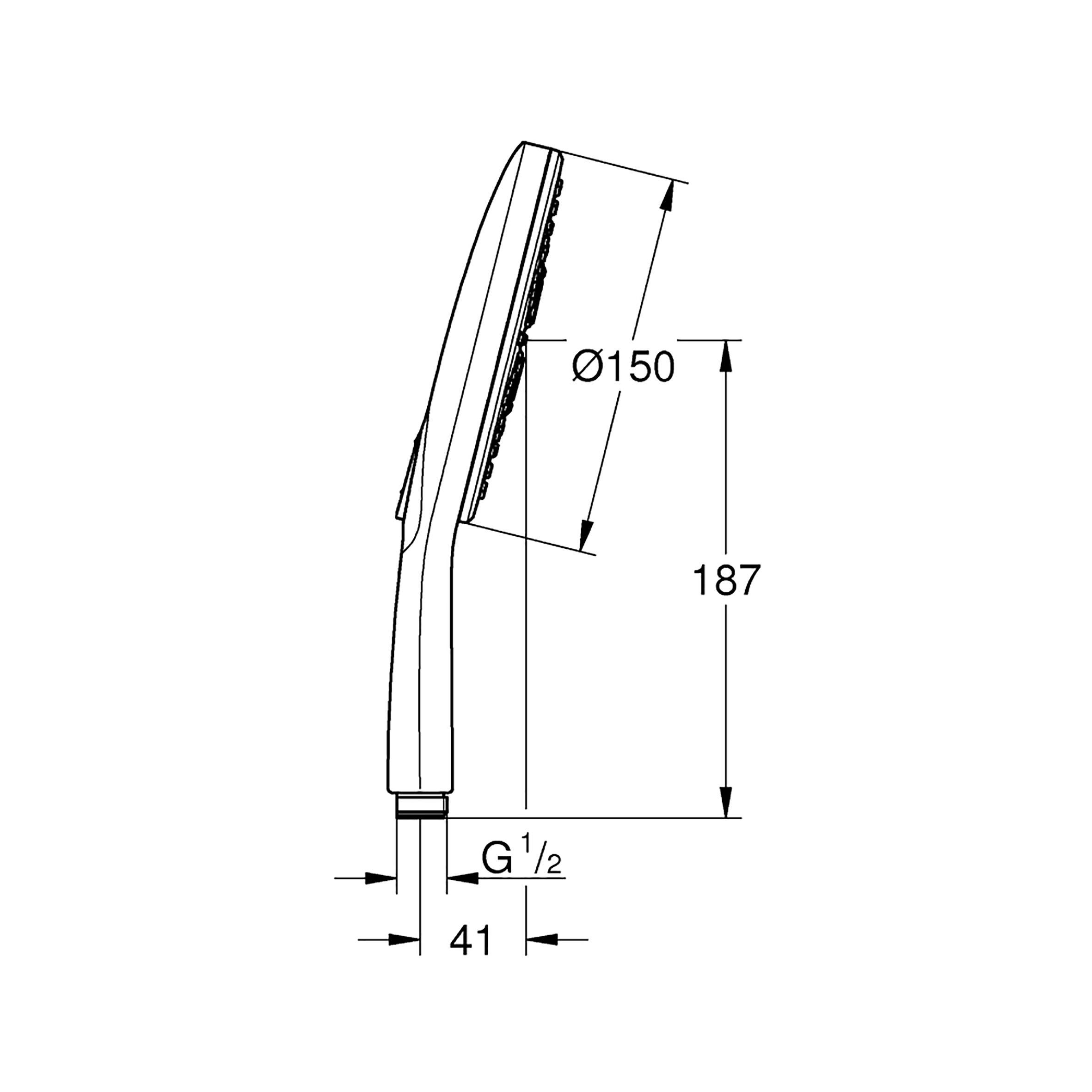 Душевая лейка Grohe Rainshower Smartactive 26553000 многорежимная 150 мм Хром (77917) - фото 2