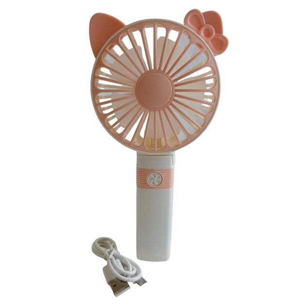 Вентилятор ручний акумуляторний DianDi Mini Fan SQ-2163 з USB-зарядкою та складною ручкою Рожевий - фото 1