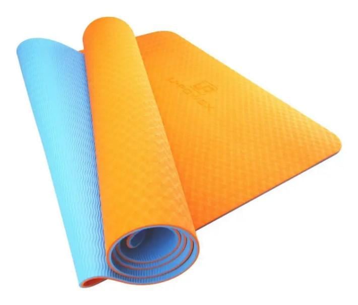 Килимок для йоги та фітнесу U-POWEX TPE Yoga mat 183х61х0,6 см Orange/Blue (UP_1000_TPE_Or/Blue) - фото 1