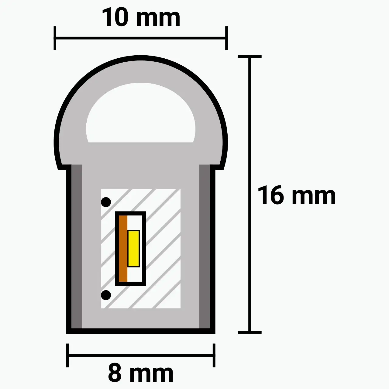 Лента LED Prolum Series SF PRO неоновая 8x16 мм 12V Оранжевый - фото 2