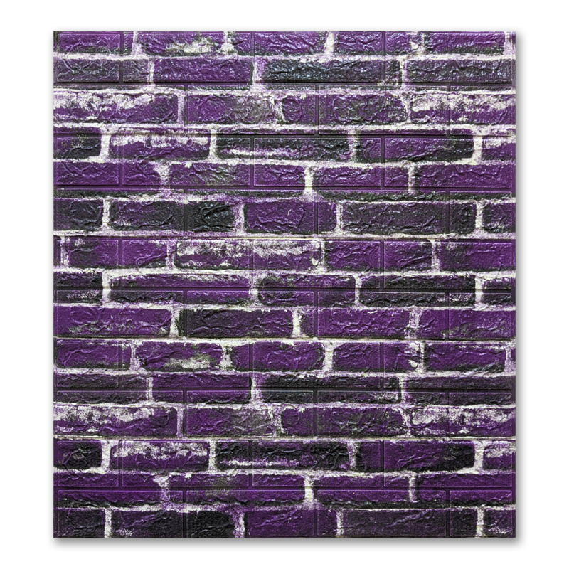 Самоклеящаяся 3D панель Sticker Wall 700x770x5 мм Екатеринославский кирпич Фиолетовый (00174)