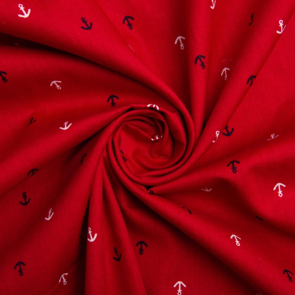 Тканина поплин бавовна Якір Червоний (25391)