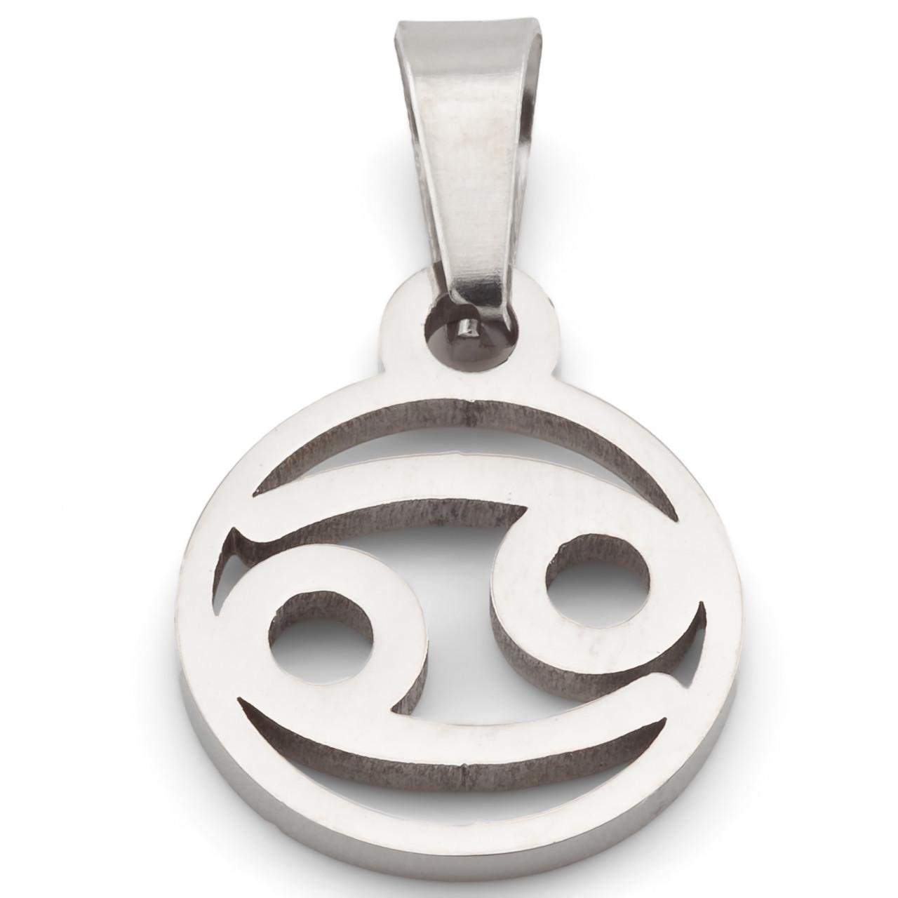 Підвіска знак зодіаку Рак з нержавіючої сталі для біжутерії 18х11х0,5 мм Платиновий (БК1118з04)