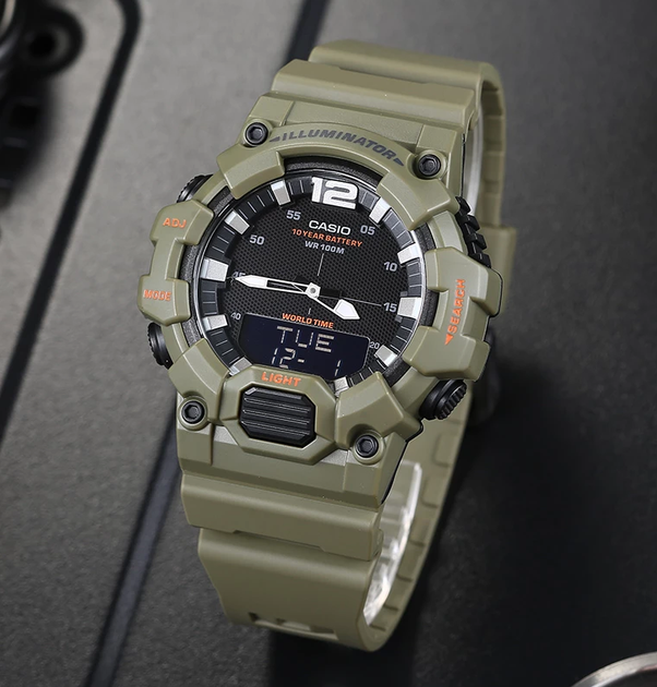 Часы электронные мужские Casio HDC-700-3A2 с двойной индикацией (1141-0088) - фото 6 Часы электронные мужские Casio HDC-700-3A2 с двойной индикацией (1141-0088) - фото 6