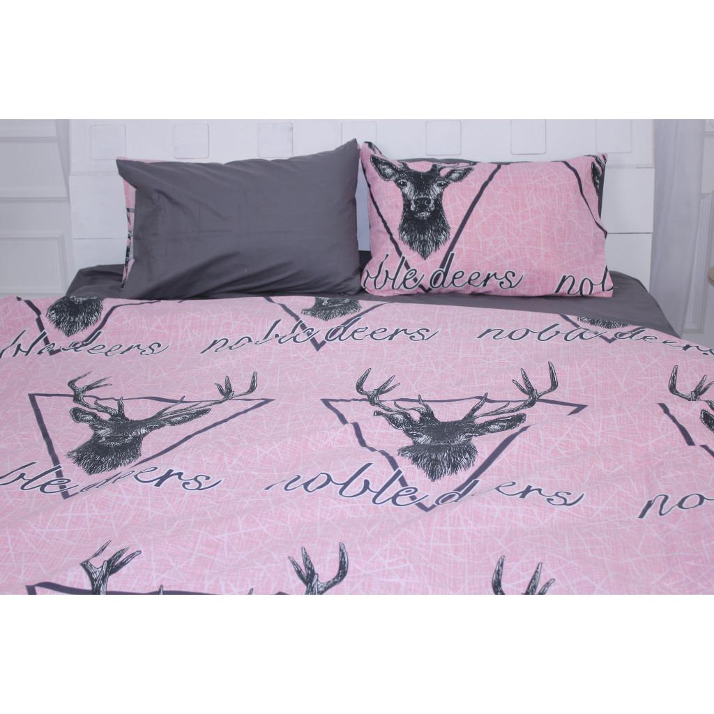 Комплект постельного белья MirSon Ranforce Elite 17-0516 Noble deers Бязь полуторный Pink (2200004698830)