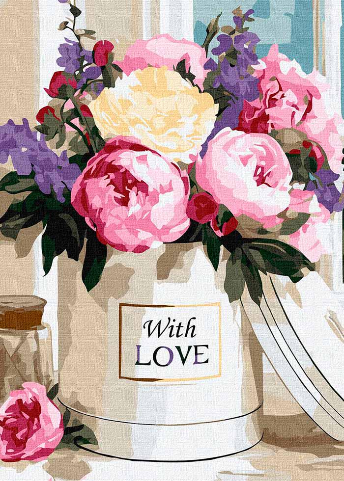 Картина по номерах Ideyka Теплі квіткові відтінки 40х50 см (KHO3340)