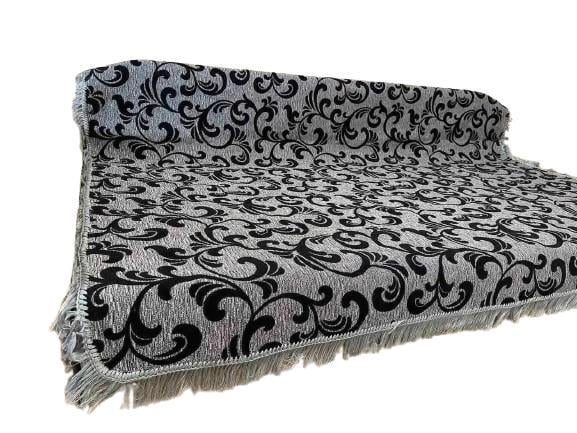 Покрывало на высокую кровать Гоблен полуторный 150х200 см и накидки 70х150 см 2 шт. Серый (П4К-gobelen-new-0010-01)