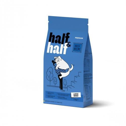 Корм для собак сухой Half&Half больших пород с говядиной 2 кг - фото 1 Корм для собак сухой Half&Half больших пород с говядиной 2 кг - фото 1