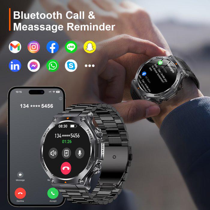 Смарт-годинник UWatch Smart Mevaden Ultra Black Steel з ремінцями 2 шт. (2043) - фото 7 Смарт-годинник UWatch Smart Mevaden Ultra Black Steel з ремінцями 2 шт. (2043) - фото 7