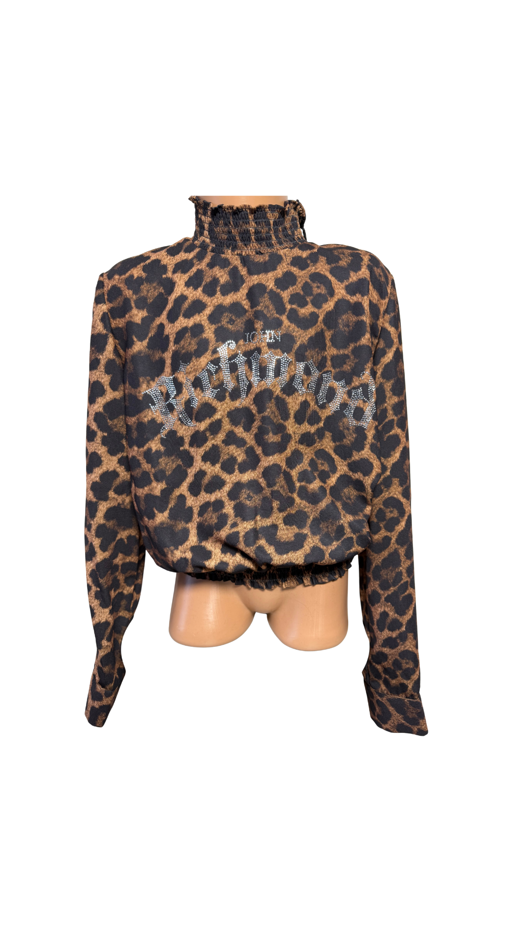 Блузка для девочки JOHN RICHMOND леопардовая с надписью со стразами 10 лет/р. 10 (04010025J-RI/10)