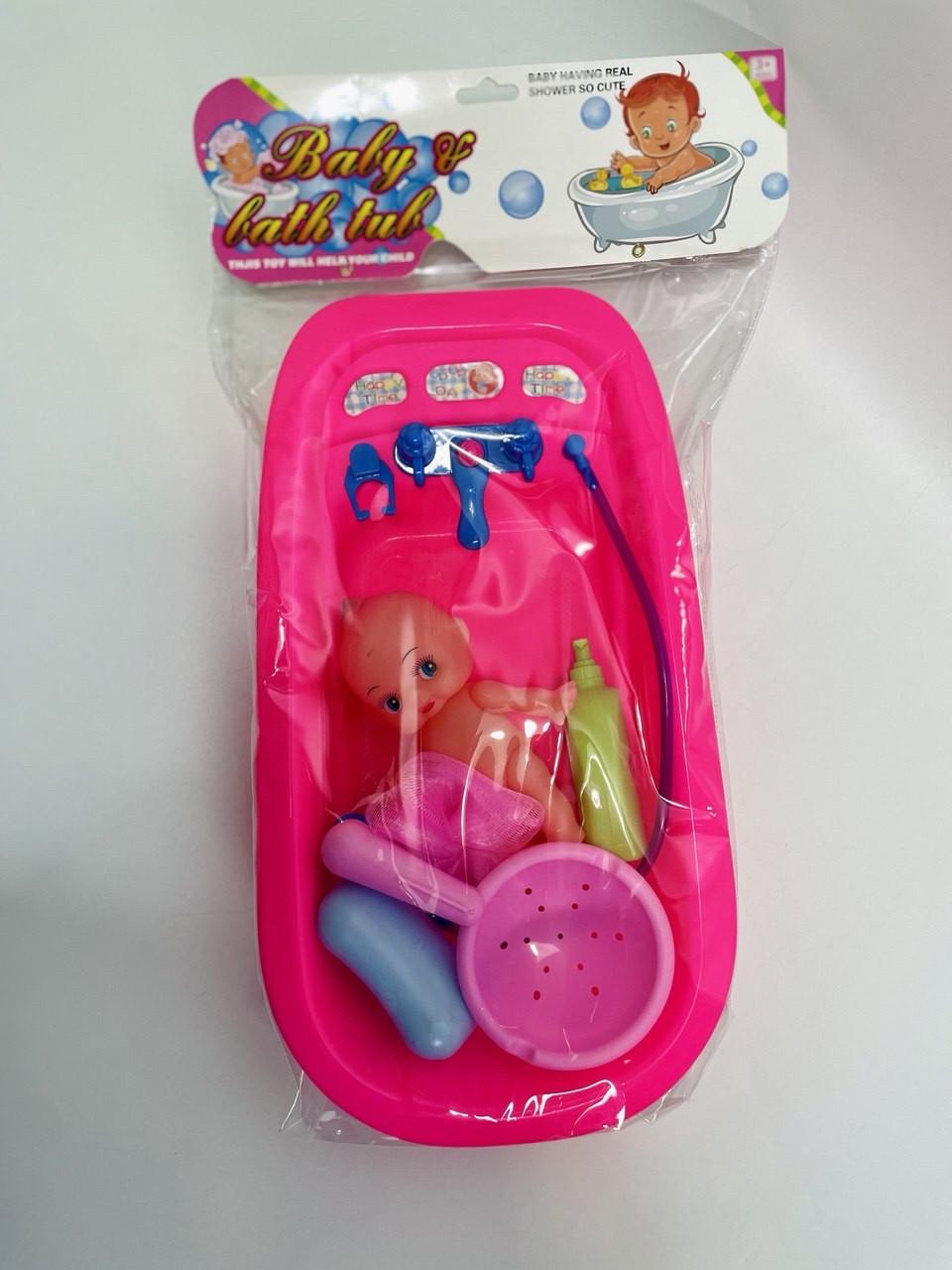 Пупсик с большой ванночкой 838-2 8 предметов