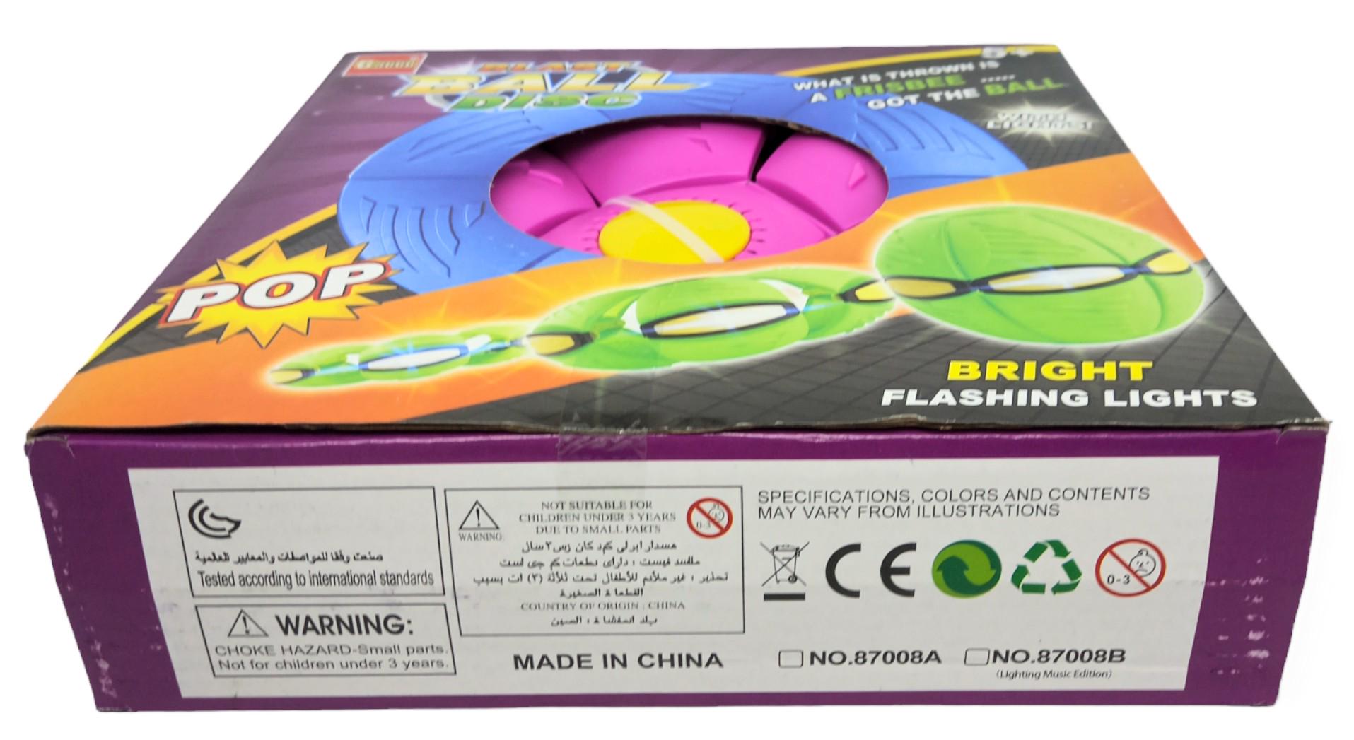 М'ячик-трансформер фрісбі Flat Ball Disc складаний світиться 6 LED (25105880) - фото 5 М'ячик-трансформер фрісбі Flat Ball Disc складаний світиться 6 LED (25105880) - фото 5