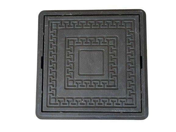 Люк канализационный ревизионный квадратный 400x400 мм А15 1 т Черный (voys74)