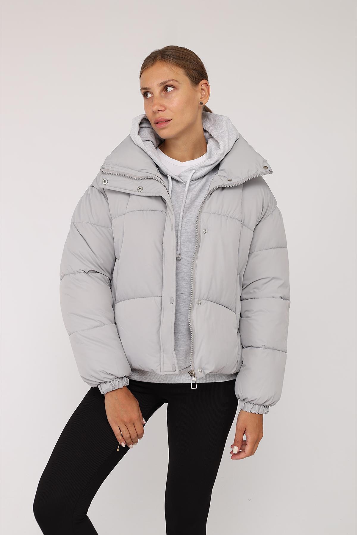 Куртка жіноча демісезонна ЦБ-00277857 р. 54 Сірий (29080002)