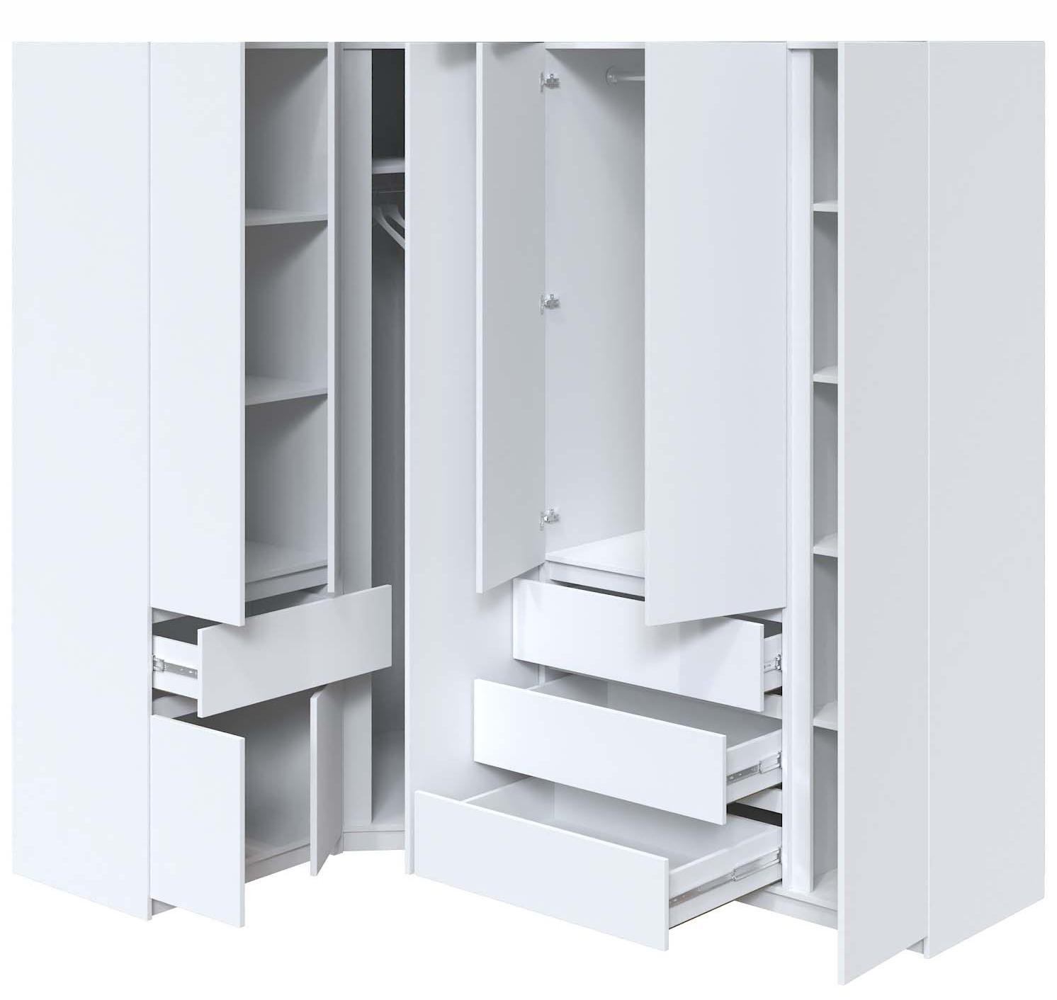 Шафа стінка кутова Майстер Форм Брайт 1450/2050х520х2000 мм Німфея альба (32930) - фото 2 Шафа стінка кутова Майстер Форм Брайт 1450/2050х520х2000 мм Німфея альба (32930) - фото 2