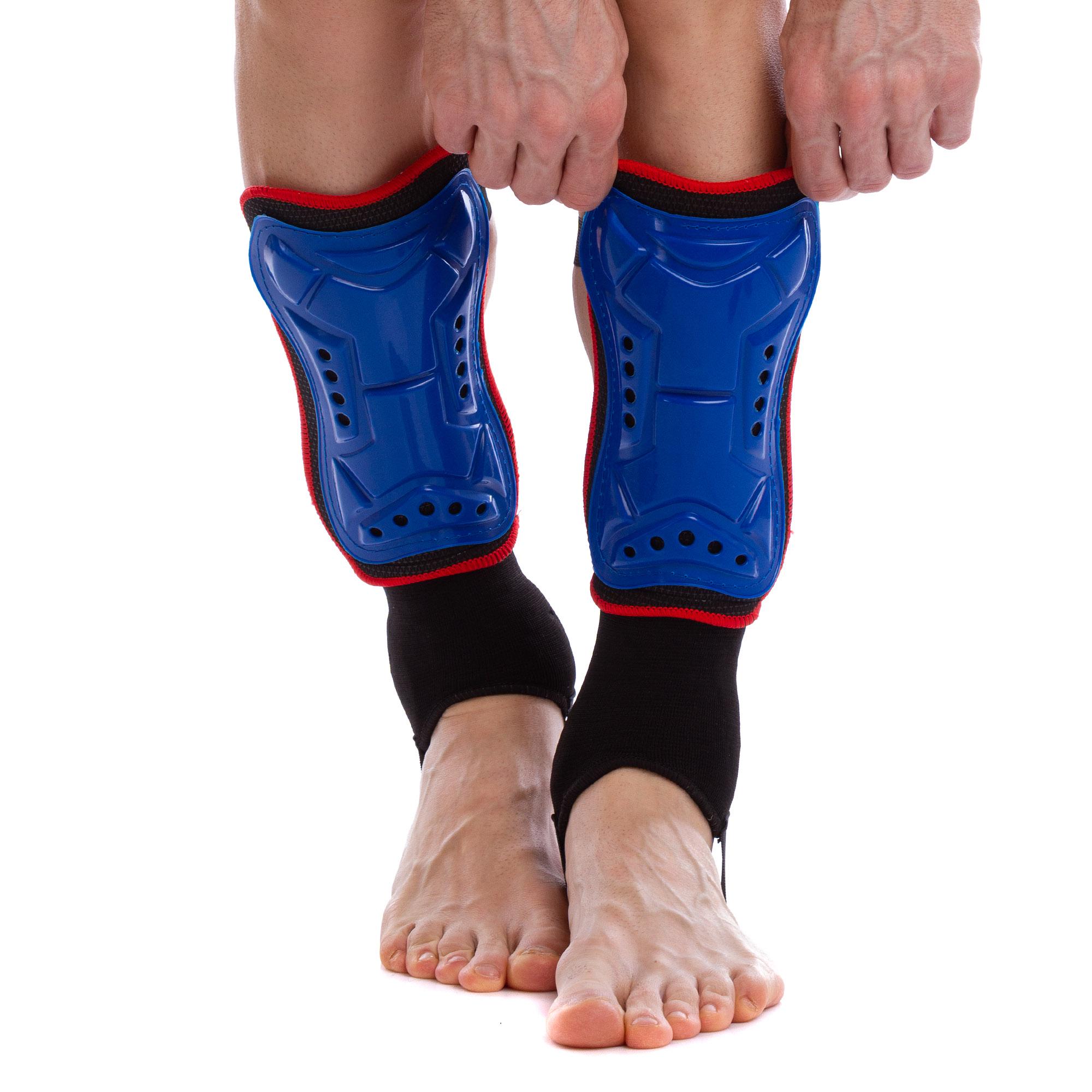 Щитки футбольные с защитой лодыжки Zelart SP-Sport FB-0865 Синий (DR007288)