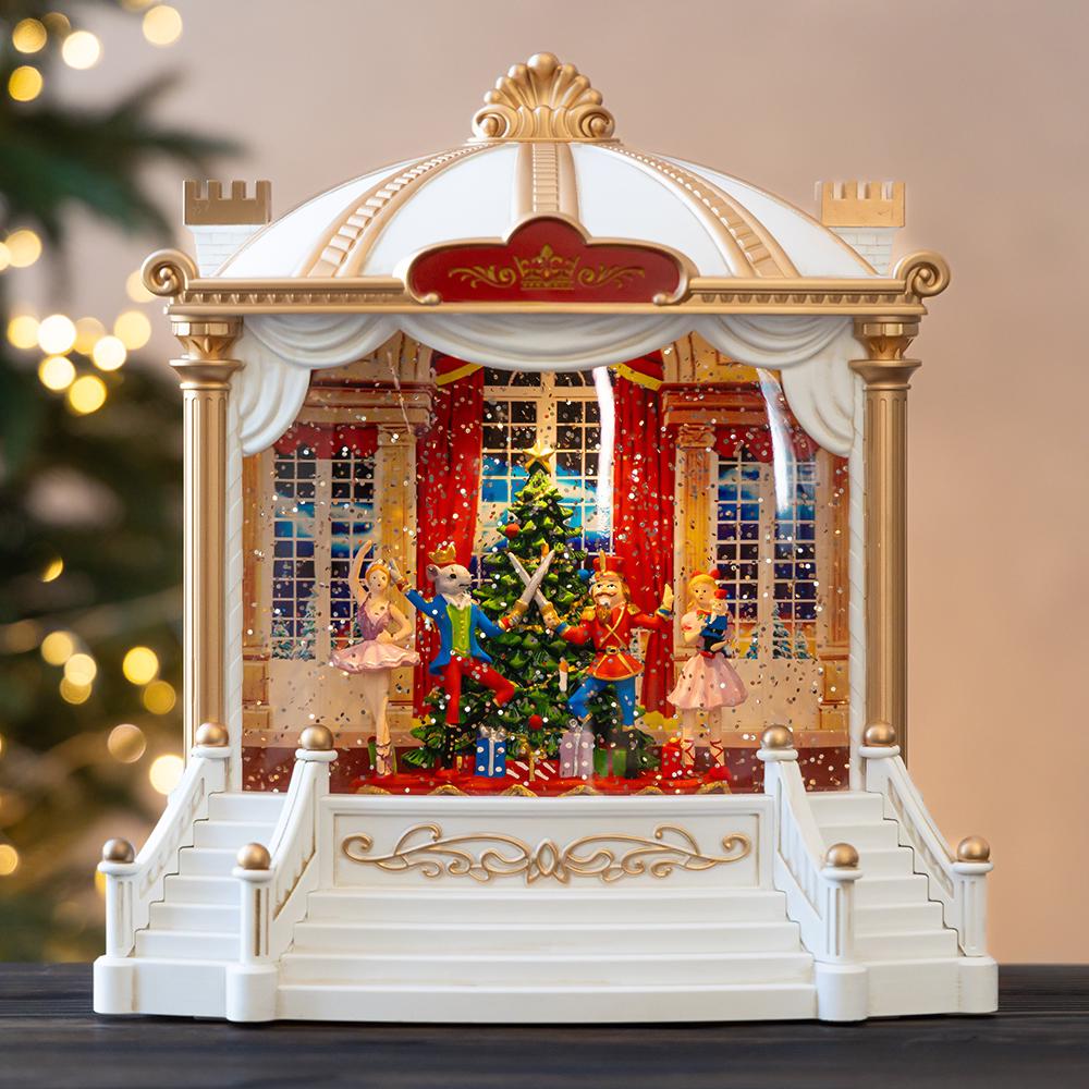 Новорічний ліхтар з підсвіткою та музикою Новорічна вистава 23 см (9240-014)