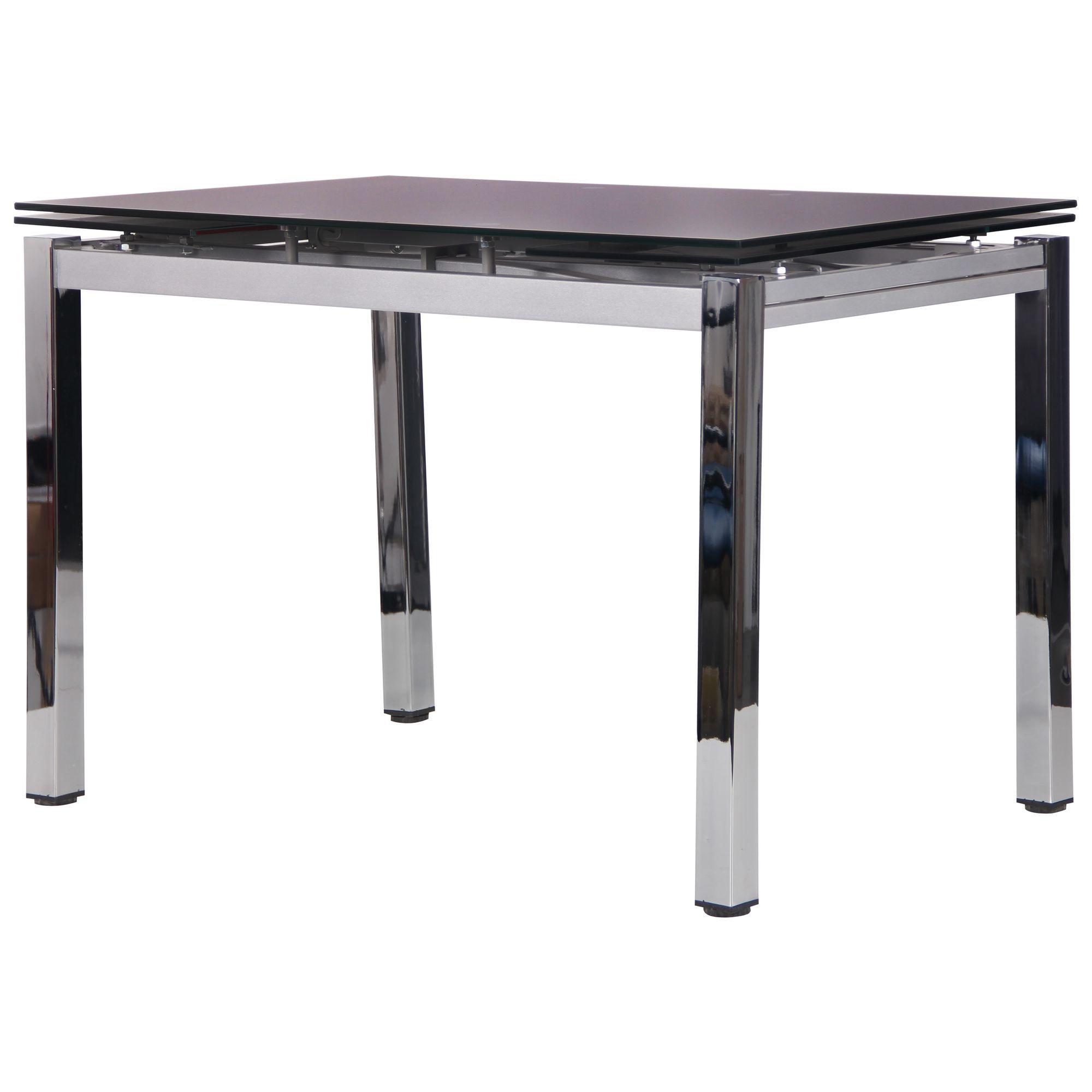 Стол обеденный AMF Holding Сандро 1100+600х750х700 раздвижной Хром/Черный - фото 5