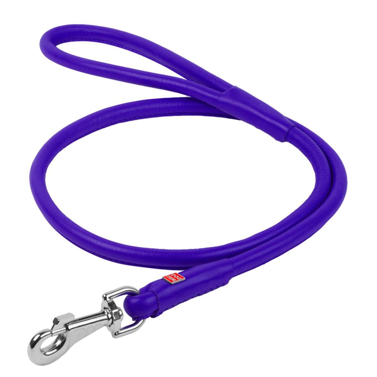 Поводок для собак кожаный Waudog Glamour круглый 10 мм х 122 см Фиолетовый (33789 Col)