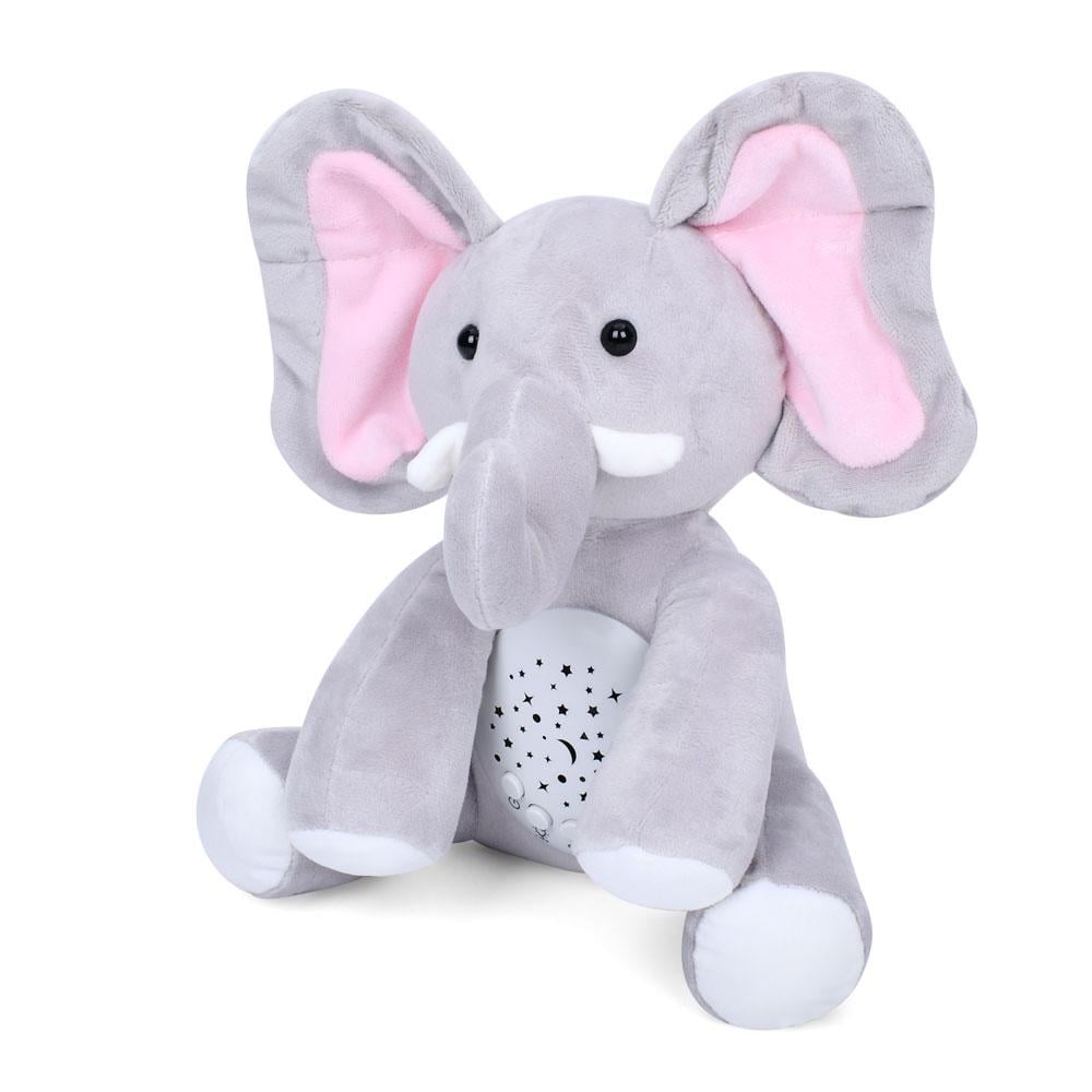 М'яка іграшка-нічник HB 0044 ABCDE слоник із проєкцією/таймером/заспокійливими мелодіями Сірий (25763639)