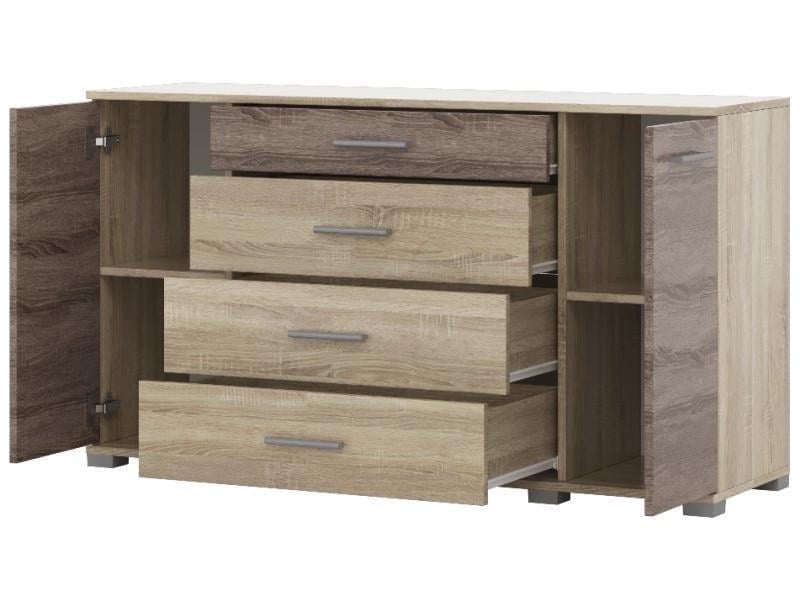 Комод Эверест Бриз К-6 1300х380х730 мм Дуб сонома/Трюфель (ЕВ20022) - фото 2