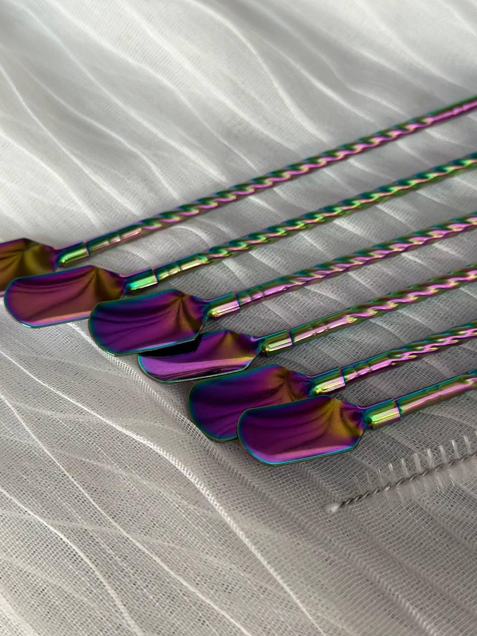 Набор соломинок-ложек многоразовых Yiwu HP-20-21 из нержавеющей стали 6 шт. Зеленый (25252923) - фото 5 Набор соломинок-ложек многоразовых Yiwu HP-20-21 из нержавеющей стали 6 шт. Зеленый (25252923) - фото 5