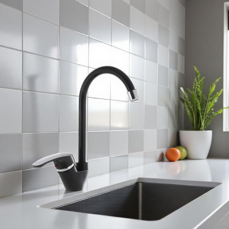 Смеситель для кухни PLAMIX AFINA-11 с высоким изливом однорычажный пластик Черный (b-PM0579) - фото 3 Смеситель для кухни PLAMIX AFINA-11 с высоким изливом однорычажный пластик Черный (b-PM0579) - фото 3