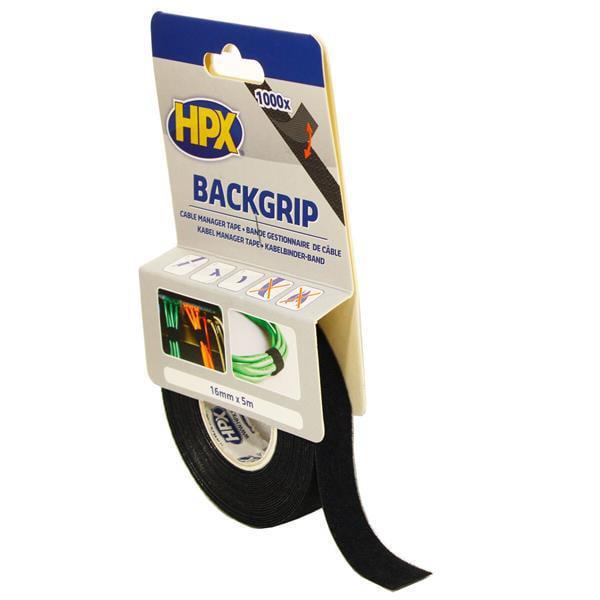Лента стяжки и бандажирования кабелей HPX HPX BG1605 5 м x 16x0,1 мм до 100°C текстиль Черный (23676321)