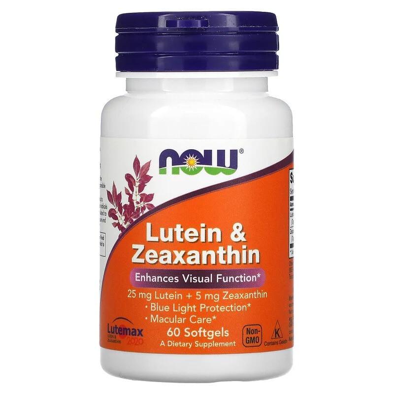 Лютеин и зеаксантин Now Foods Lutein Zeaxanthin 60 капс.