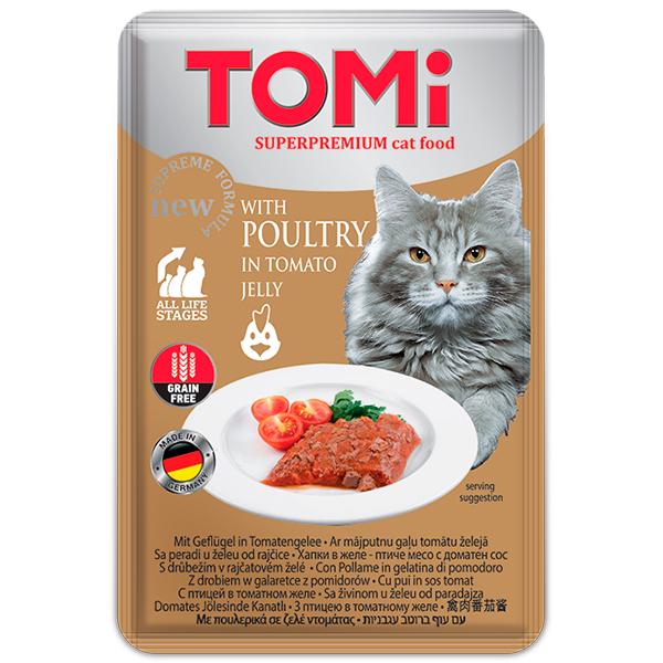 Корм влажный для котов TOMi Poultry in tomato jelly птица в томатном желе 100 г (490884)