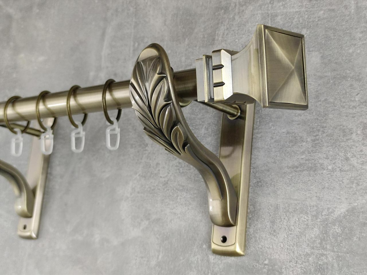 Карниз MStyle металлический для штор однорядный Емпория 25 мм гладкий 240 см Антик (5012166)