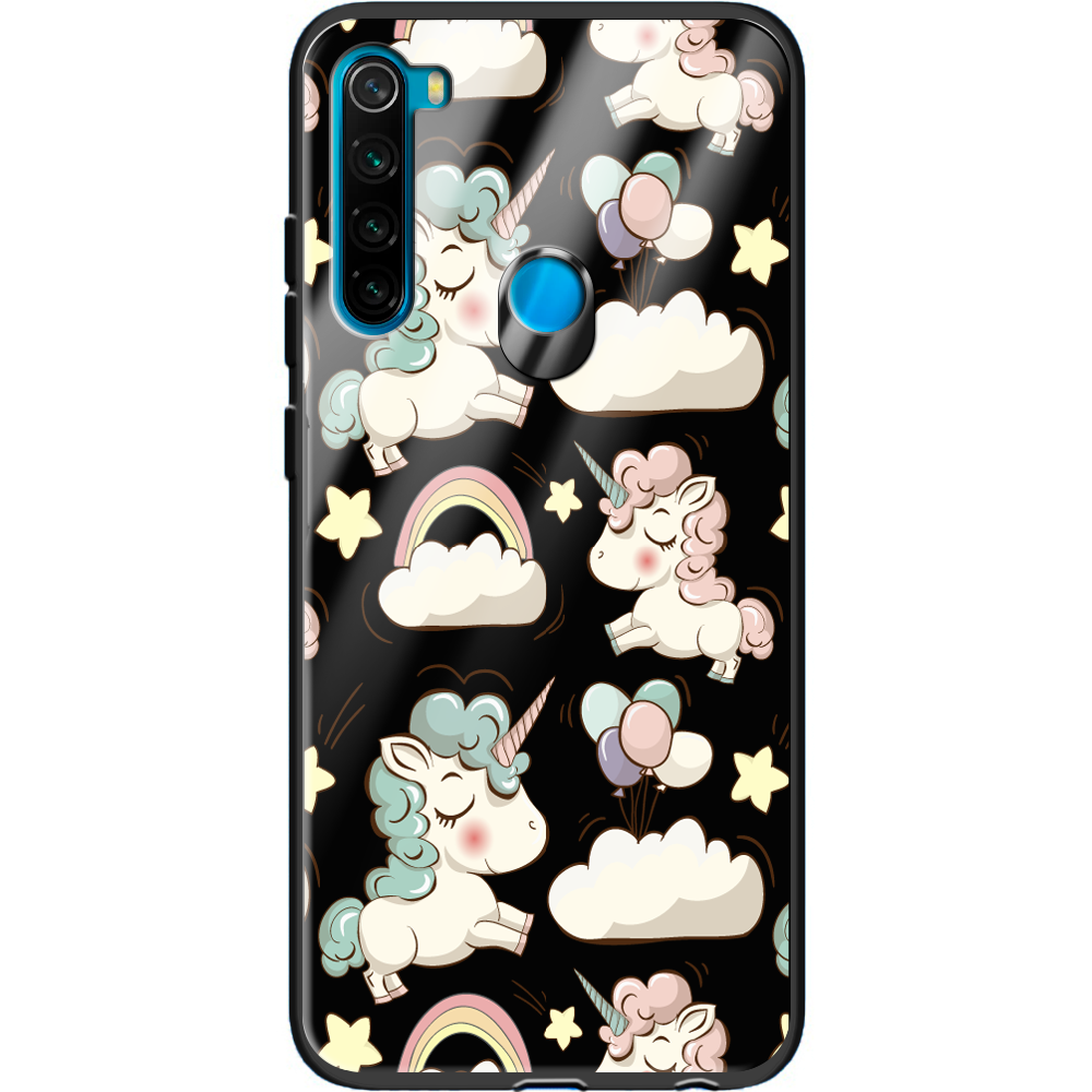 Чехол Boxface Xiaomi Redmi Note 8 Unicorns Черный силикон со стеклом (38214-cc2-38351)