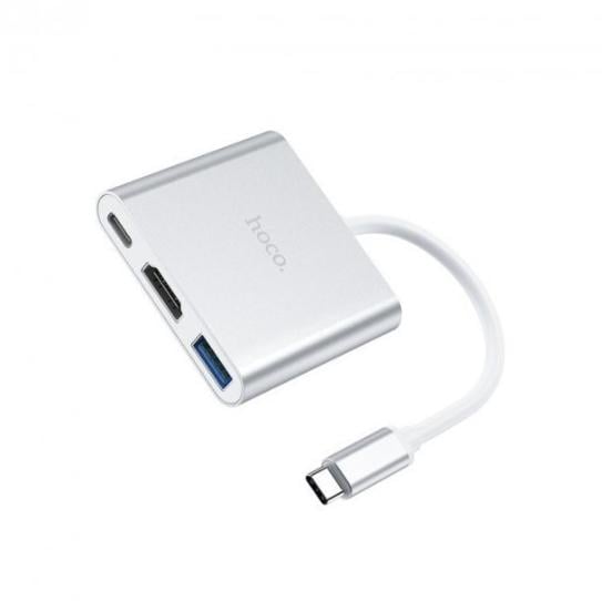 Хаб-USB Hoco Type-C to USB/HDMI/Type-C (HB14)