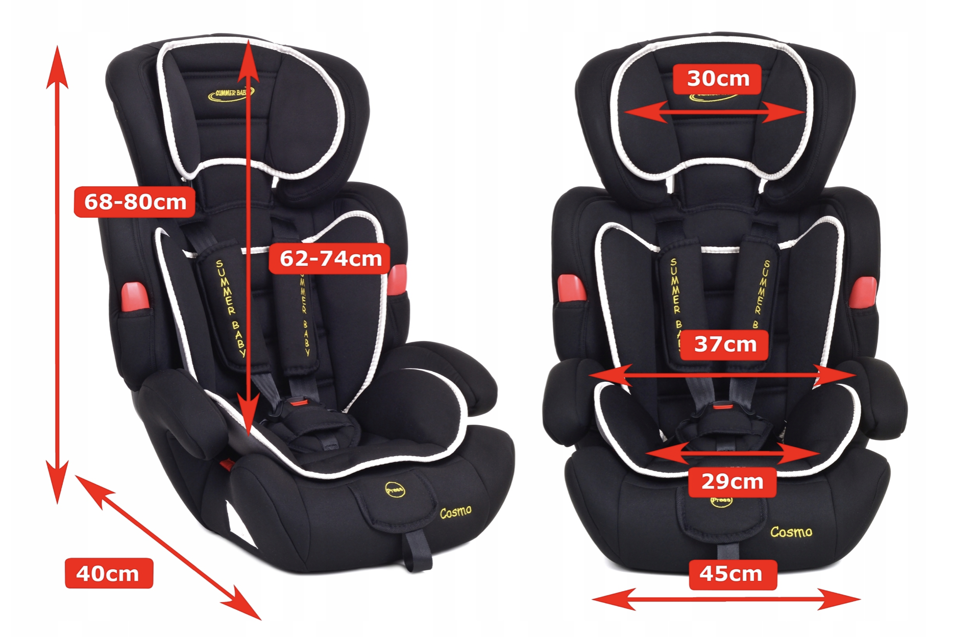 Дитяче автомобільне крісло Summer Baby Cosmo 9-36 кг Чорний (3269) - фото 2