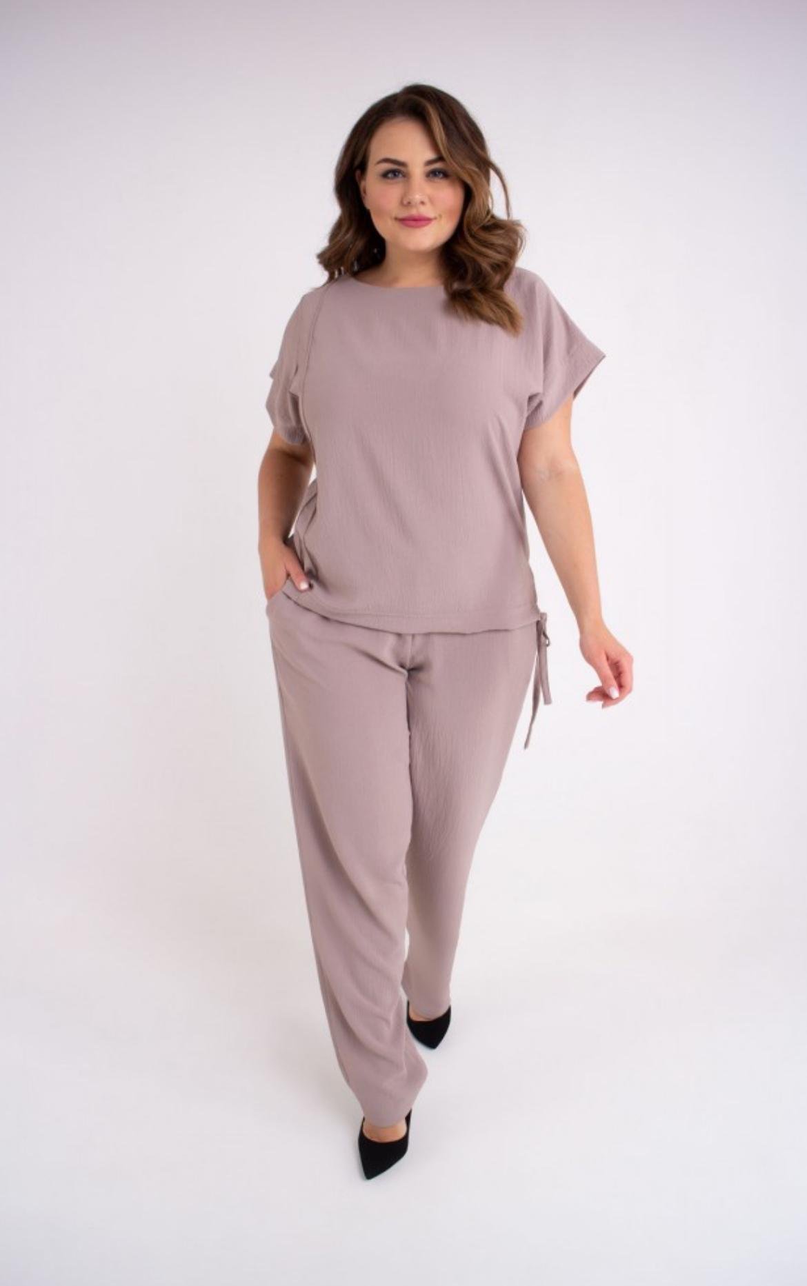 Костюм штапельный женский Амелия р. 56 Бежевый - фото 3