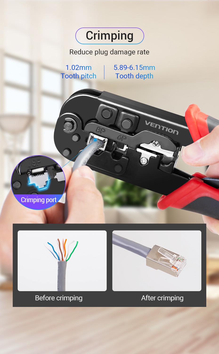 Кромепер для витого пара Vention 185 мм для коннекторов 8P 6P 4P (29516832) - фото 6 Кромепер для витого пара Vention 185 мм для коннекторов 8P 6P 4P (29516832) - фото 6