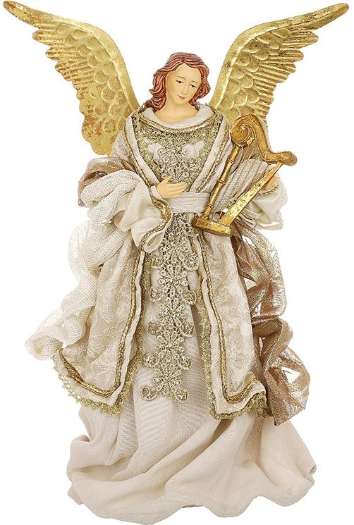 Фигура декоративная Рождественский Ангел с Арфой 40 см Фигура декоративная Рождественский Ангел с Арфой 40 см